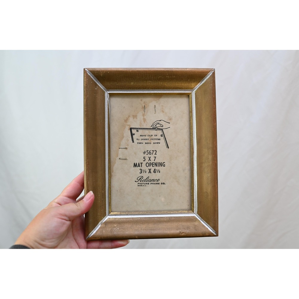 Reliance Vintage Gold and Silver Wooden 5x7 Picture Frame Wall Mount 5672